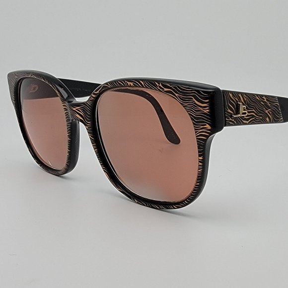 Jean-Louis Scherrer Paris 955 890 Black Gold Vein Sunglasses FRAME ONLY Rare